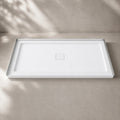 Base de douche rectangulaire antidérapante avec drain central
