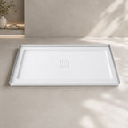 Base de douche rectangulaire antidérapante avec drain central