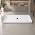 Base de douche rectangulaire drain central