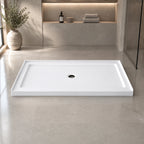 Base de douche rectangulaire drain central