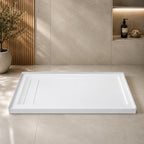 Base de douche rectangulaire avec drain linéaire latéral