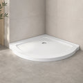 Base de douche semi-ronde blanche drain central