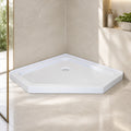 Base de douche néo-angle blanche drain central