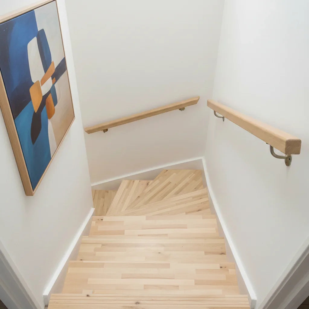 42" Natural Birch Angled Stair Tread Set