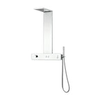 Colonne de douche avec tablette intégrée, douchette à main et valve thermostatique