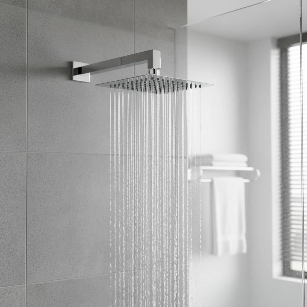 Bras de douche carré 37 cm x 2,5 cm chromé poli