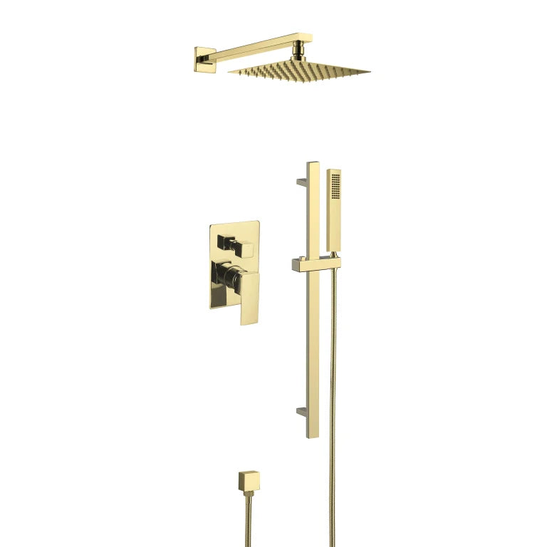 Ensemble de douche pluie avec pomme carrée et douchette à main