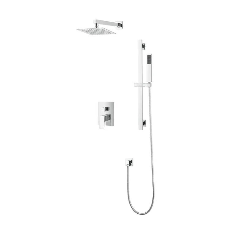 Ensemble de douche pluie avec pomme carrée et douchette à main