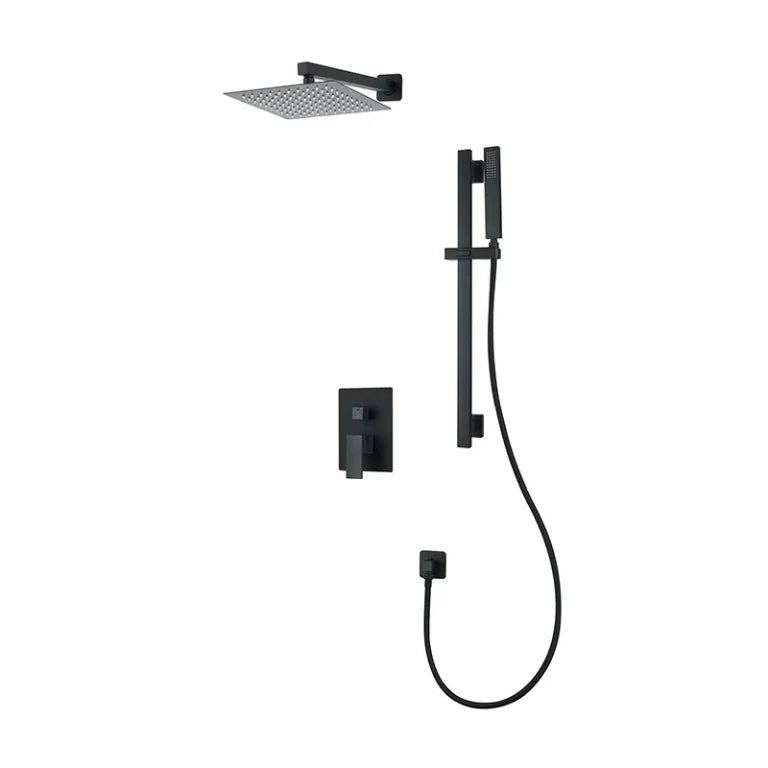 Ensemble de douche pluie avec pomme carrée et douchette à main