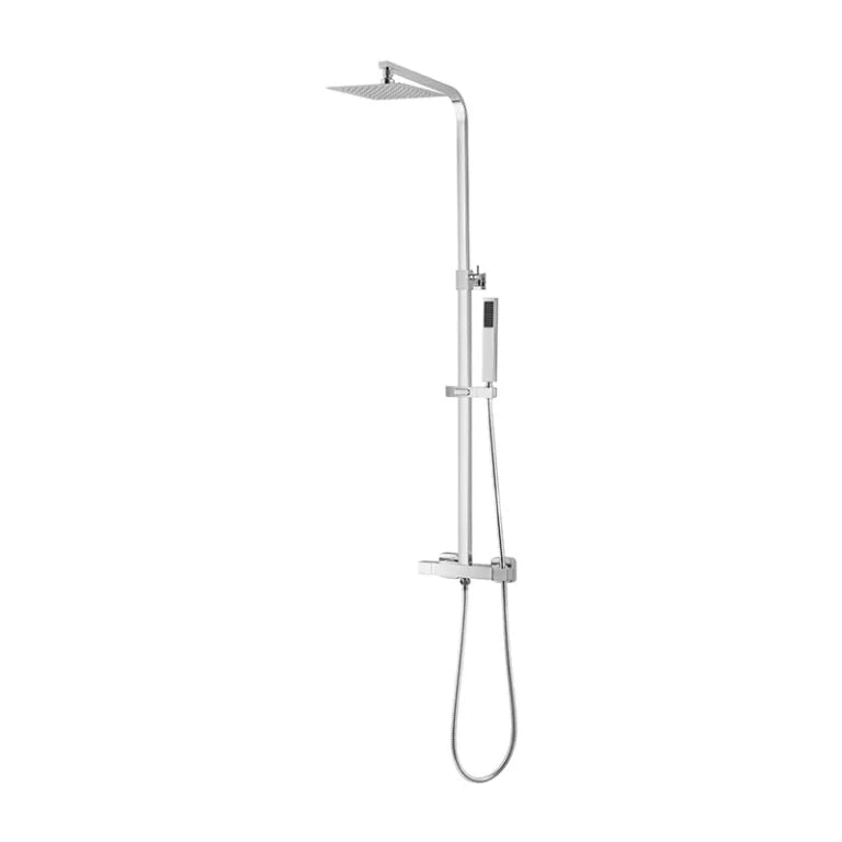 Ensemble de douche avec pomme carrée orientable et douchette à main