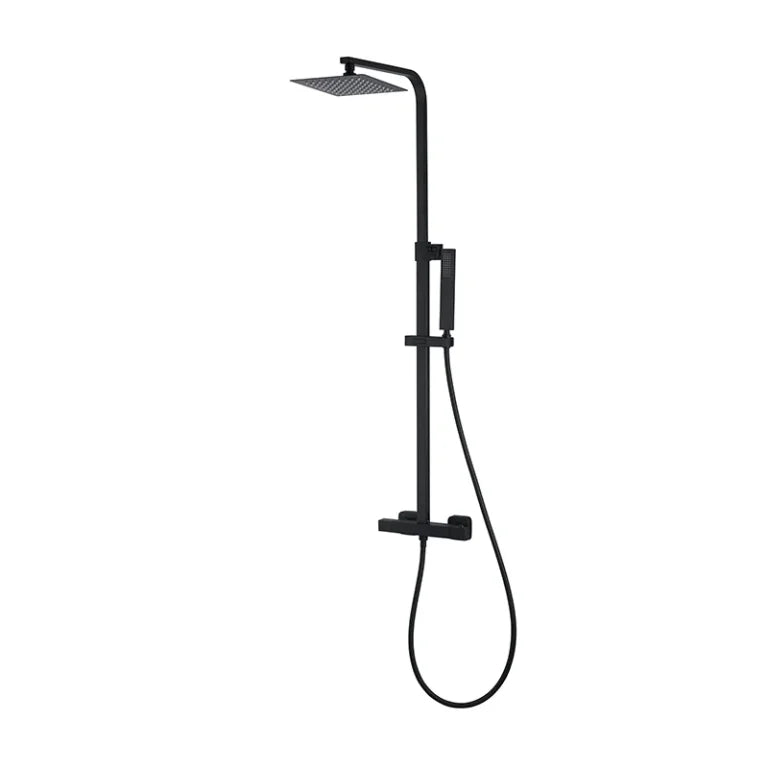 Ensemble de douche avec pomme carrée orientable et douchette à main