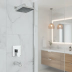 Ensemble de robinet de douche avec pomme carrée et bec de bain