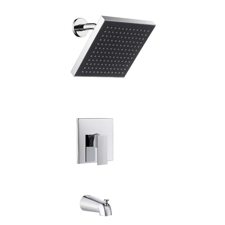 Ensemble de robinet de douche avec pomme carrée et bec de bain