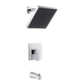 Ensemble de robinet de douche avec pomme carrée et bec de bain
