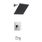 Ensemble de robinet de douche avec pomme carrée et bec de bain