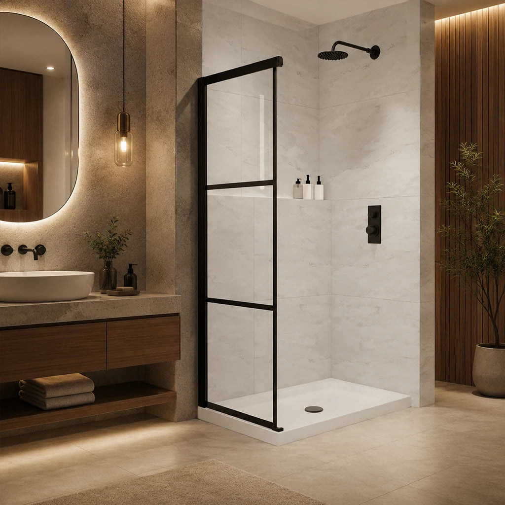 Panneau latéral de douche Panther noir