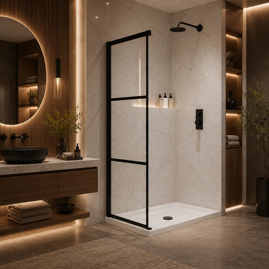 Panneau latéral de douche Panther noir