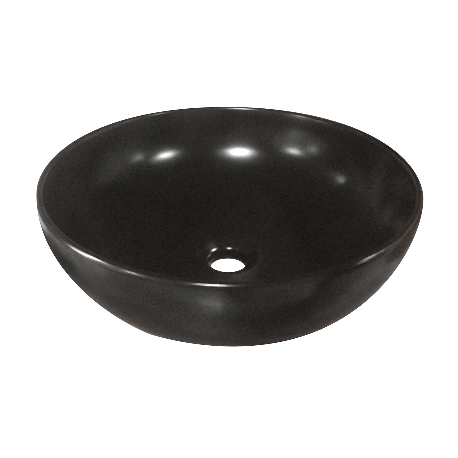 Vasque ronde en noir 15.75'' x 15.75''