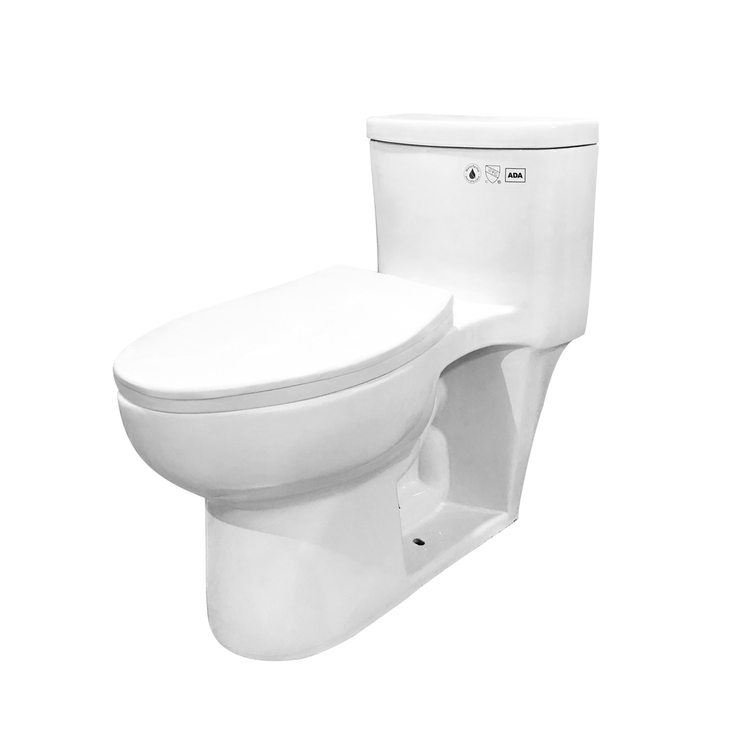 Toilette monopièce siphonique simple, hauteur de 720mm